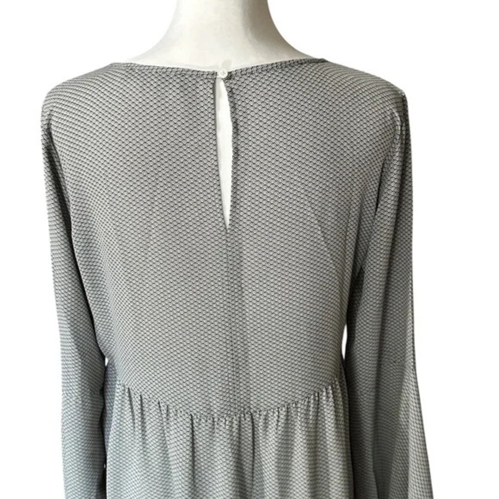 LOFT Gray Patterned Peplum Blouse - image 2